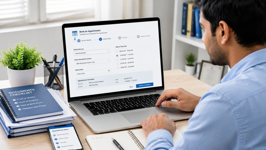 Booking an Aadhaar enrolment appointment online